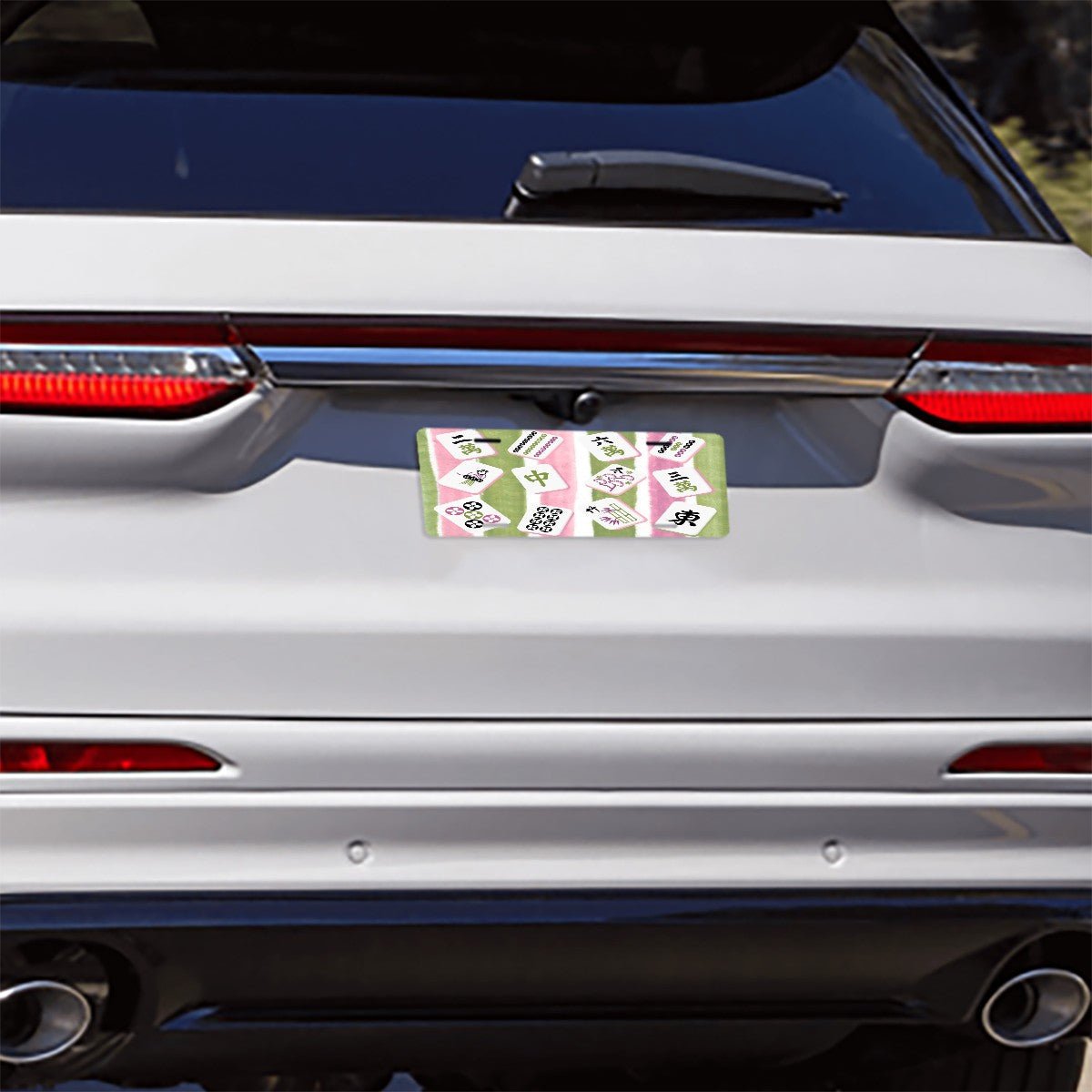 Preppy Mahjong Lover Pastels And Tiles Aluminum Thick License Plate - Splash of Color Co.