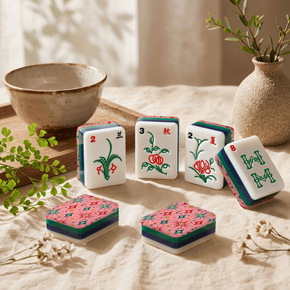 Modtastic Starburst 4 Layer American Mahjong Tiles Blue Green And Carry Case - Splash Of Mahj And Color Co.