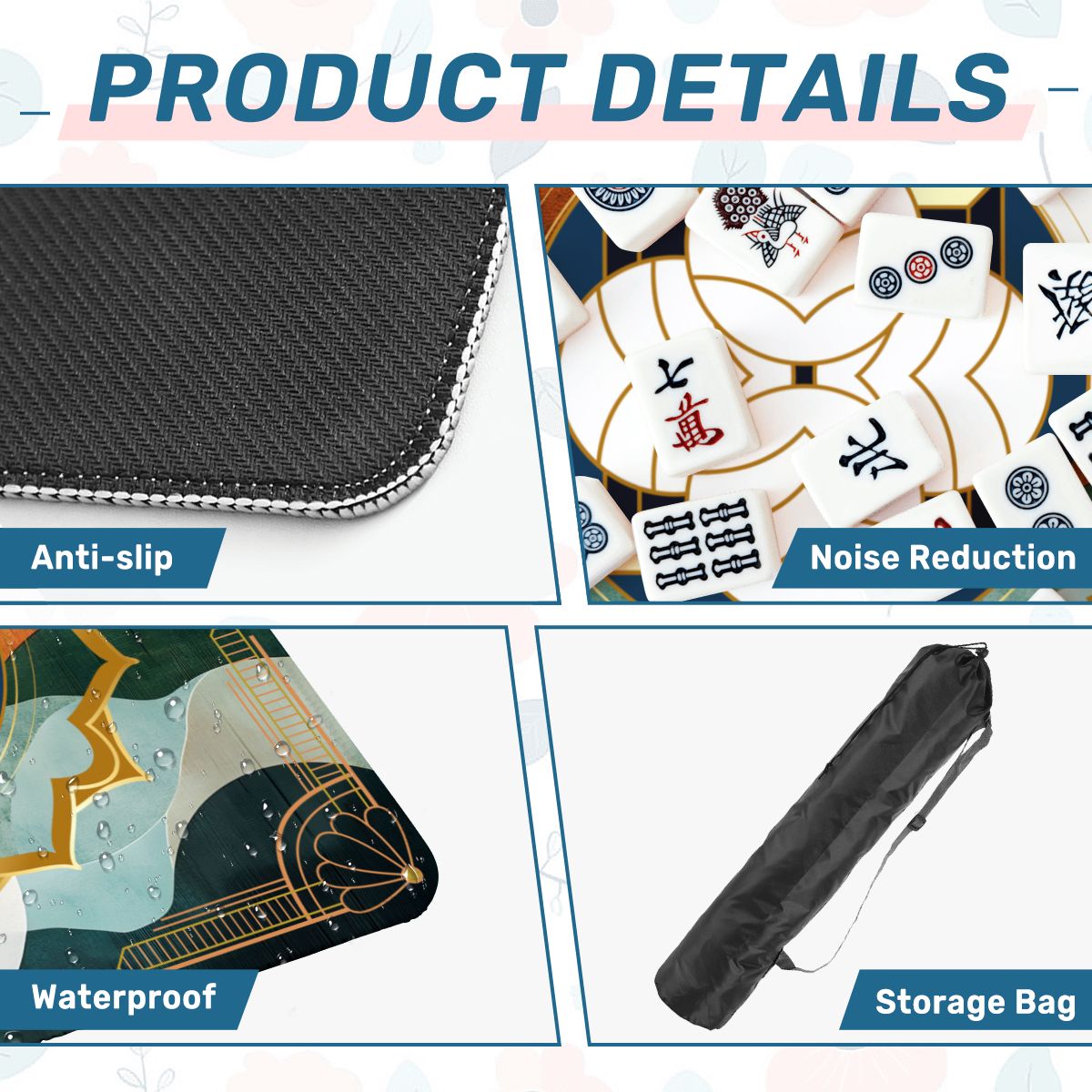 Art Deco Designed Mahjong Mat, The Speakeasy Collection - Splash of Color Co.