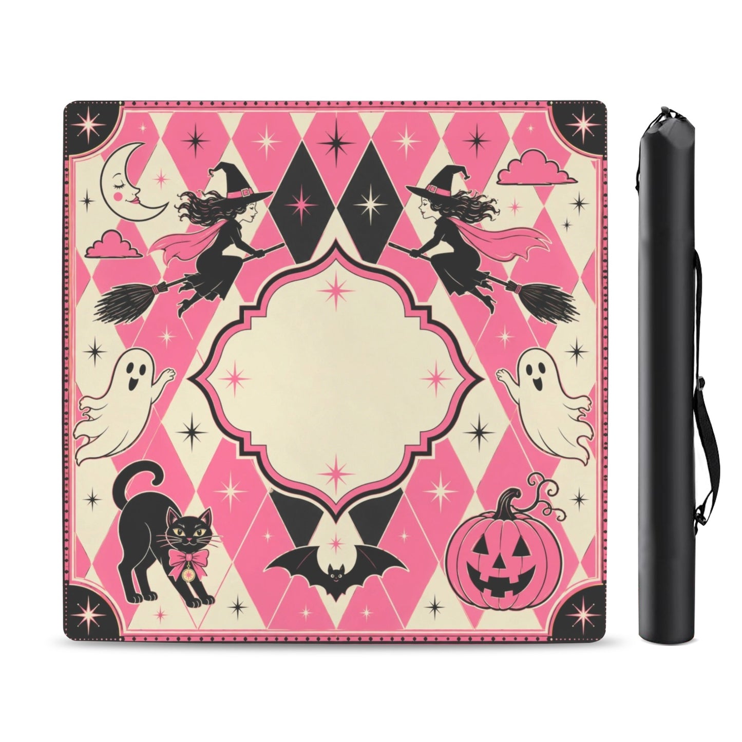 Harlequin Cats And Witches Brew Halloween Mahjong Table Mat 33" x 33"