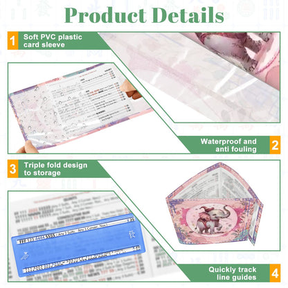 Tilly Tusk Magical Asian Elephant Garden 4 Mahjong Card Holder with Line Finder - Splash of Color Co.