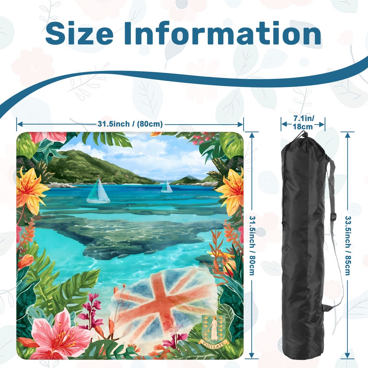 BVI British Virgin Islands Tropical Mahjong Mat - Splash of Color Co.