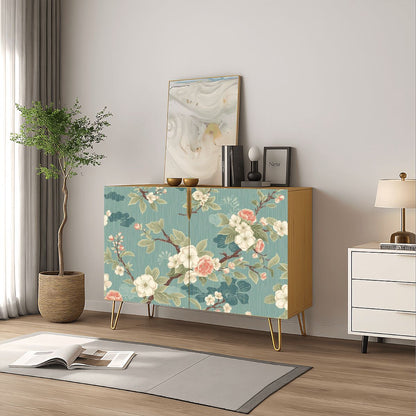 Asian Cherry Blossom Mahjong Tiles And Accessories Sideboard Credenza - Splash Of Mahj And Color Co.