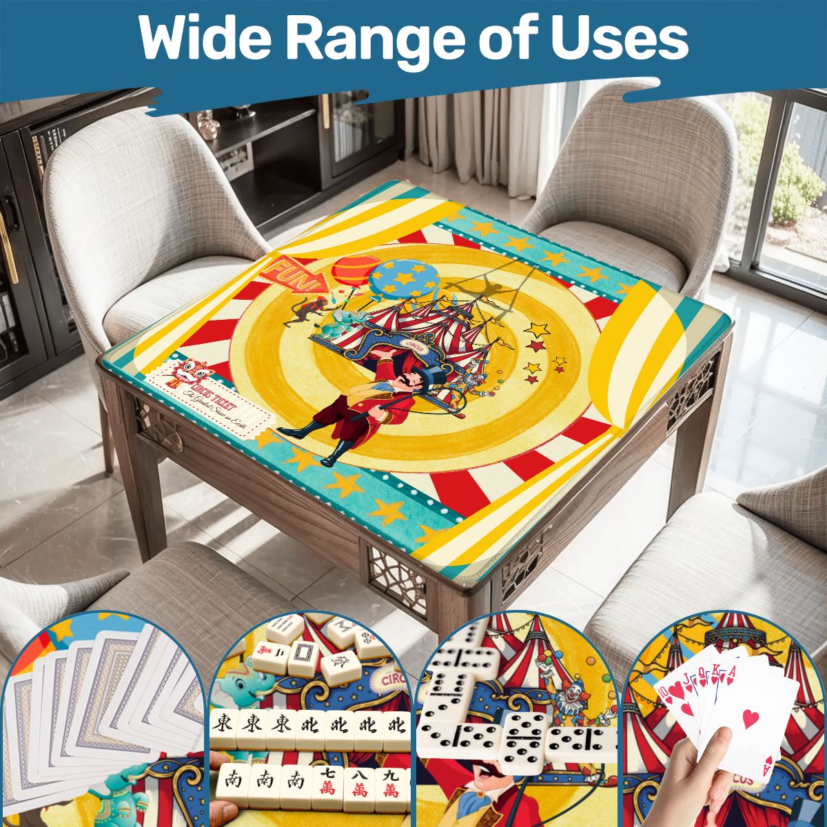 Send in the Clowns Circus Themed Mahjong Mat - Splash of Color Co.