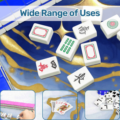 Into The Mystic Marbled Blue Gold Mahjong Mat - Splash of Color Co.