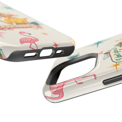 Funny Mahjong Tropical Flamingo Phone Case — “I Don’t Give a Crak” Magnetic Impact-Resistant Case