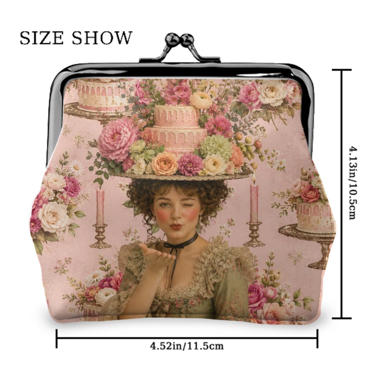 Every Day Is Your Birthday Floral Victorian Women's Leather Kiss Lock Coin Purse - Splash Of Mahj And Color Co.