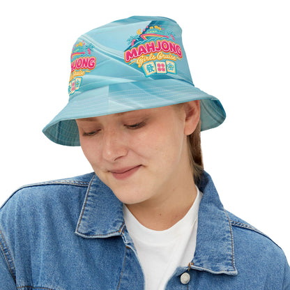 Mahjong Girl’s Cruise Bucket Hat — Retro Neon Mahjong Cruise - Splash of Color Co.