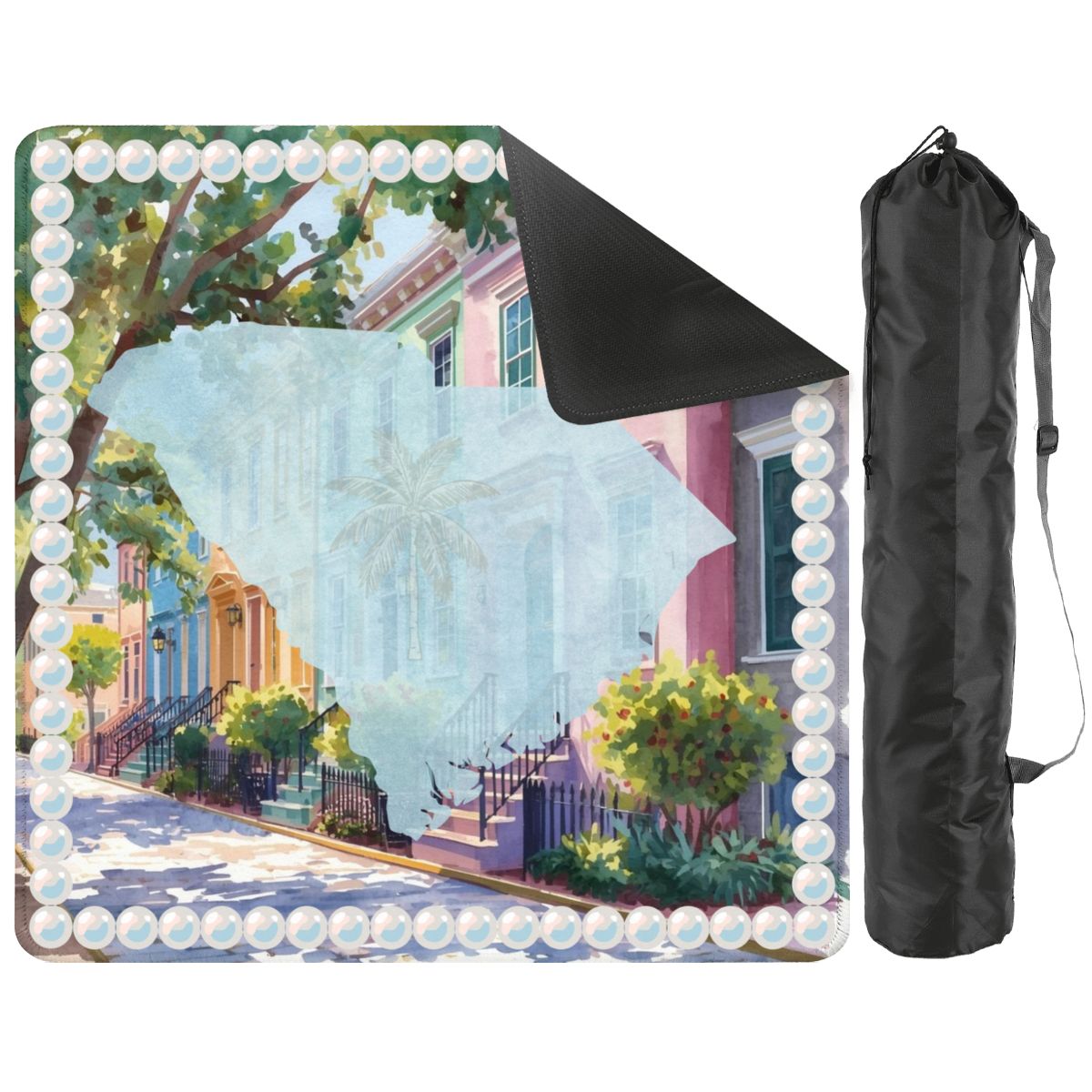 Charleston South Carolina Mahjong Mat Rainbow Row Palmetto State - Splash of Color Co.