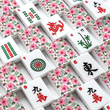 Hibiscus Flowers American Mahjong Tiles And Carry Case - Splash Of Mahj And Color Co.