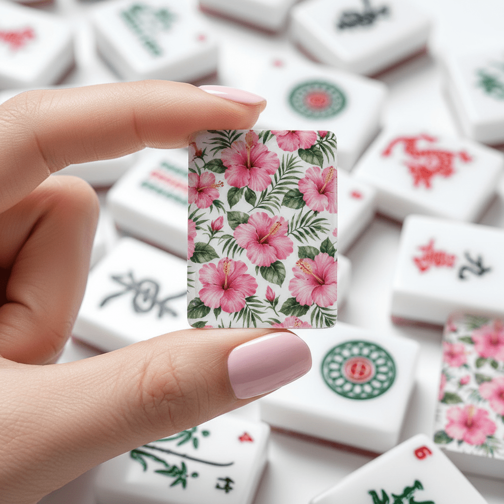 Hibiscus Flowers American Mahjong Tiles And Carry Case - Splash Of Mahj And Color Co.