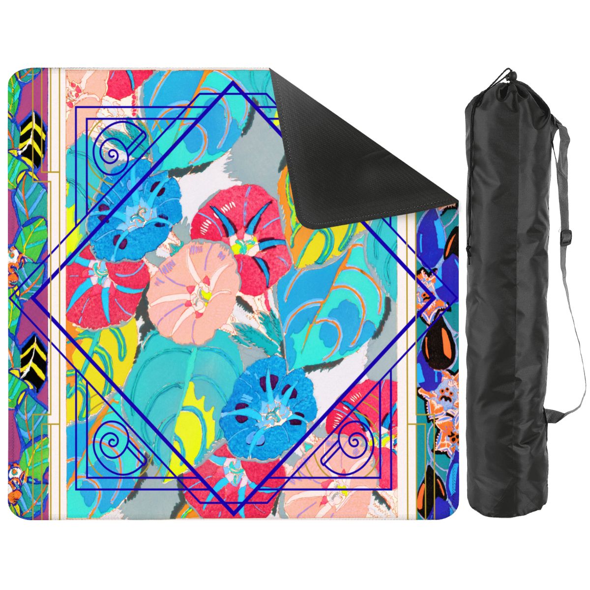 Capri Sunshine Floral Art Deco Mahjong Mat - Splash of Color Co.