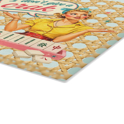I Don't Give a Crak Mahjong Entertaining Glass Cutting Board - Splash Of Mahj And Color Co.