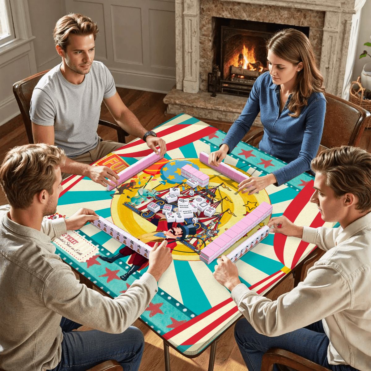 Send In The Clowns Circus Show Mahjong Mat