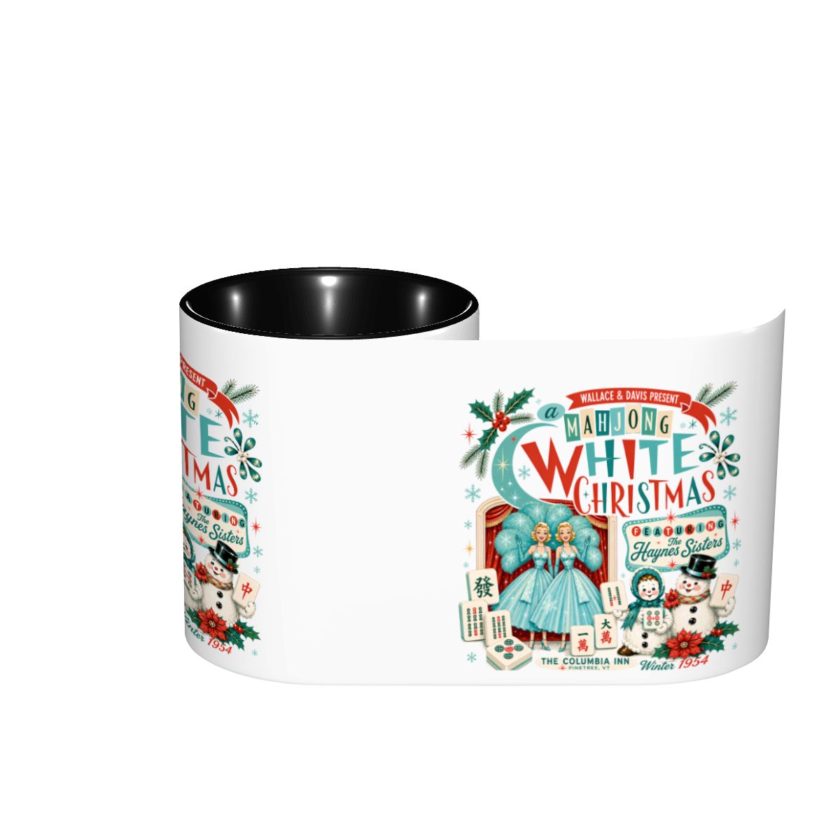 Mahjong White Christmas Nostalgic Haynes Sister Holiday Gift Mug