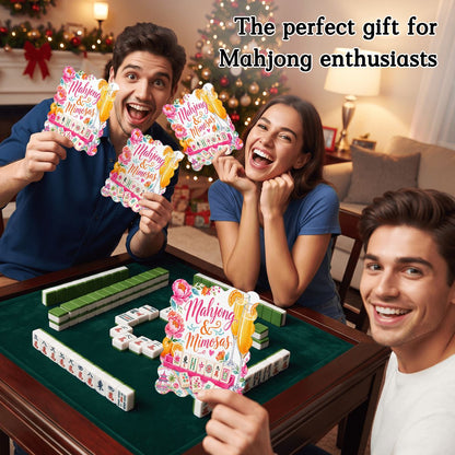 Mahjong And Mimosas Scalloped Mahjong Shuffler Cards  Set of 4