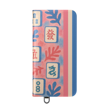 Mahjong Watercolor Artistic Flip Case for Phones, Stylish Wallet Cover, Trendy Phone Accessory, Ideal Gift for Friends, Protective Phone Sleeve