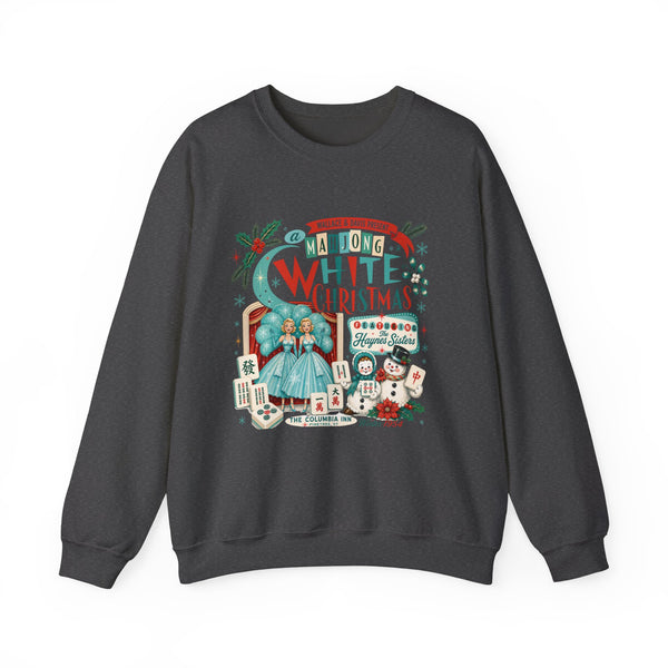 White Christmas Crewneck Vintage Holiday Mahjong Lover Sweatshirt