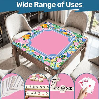 Preppy Pastel Floral Chinoiserie Mahjong Mat 33"x33" - Splash of Color Co.