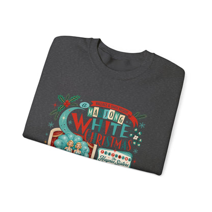 White Christmas Crewneck Vintage Holiday Mahjong Lover Sweatshirt