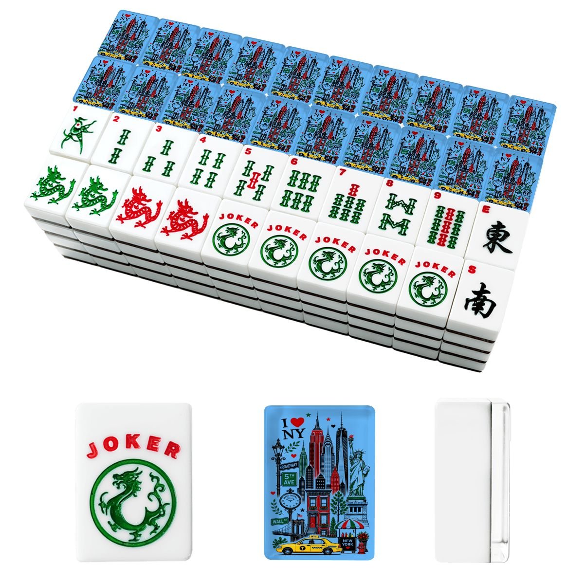 New York City American Mahjong Tiles And Carry Case - Splash Of Mahj And Color Co.