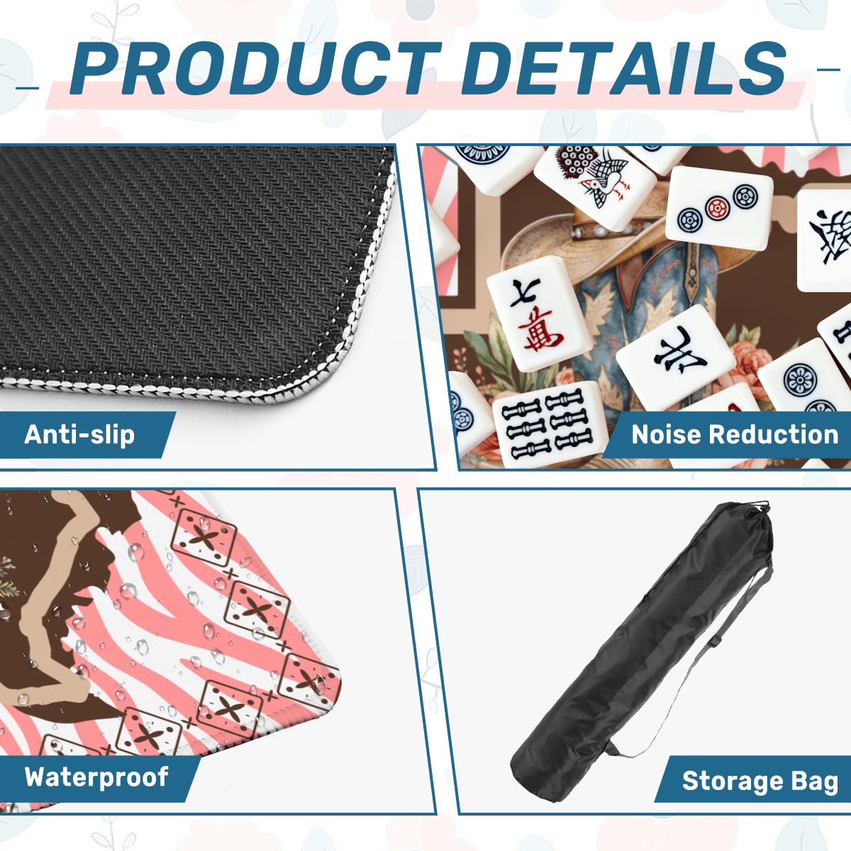 Knocking Boots Texas Mahjong Mat Boho Wildflower - Splash of Color Co.