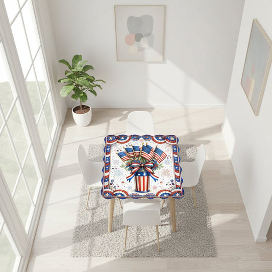 All American Pie USA Patriotic Scalloped Mahjong - Splash of Color Co.