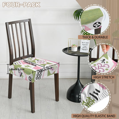 Mahjong Seat Covers, Pink Green Striped Chair Covers