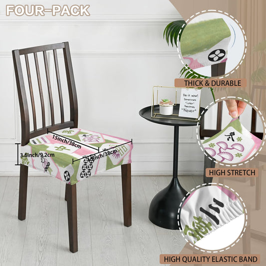 Mahjong Seat Covers, Pink Green Striped Chair Covers