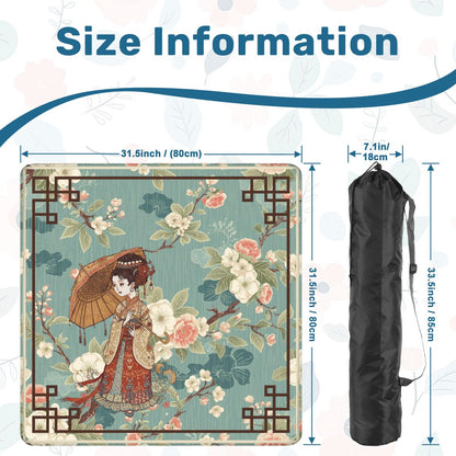 April Showers Asian Cherry Blossoms Vintage Inspired Mahjong Mat - Splash of Color Co.