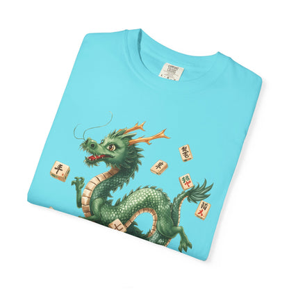 Mahjong Dragon T-Shirt — Vintage Green Dragon Mahjong Tiles Tee - Splash of Color Co.
