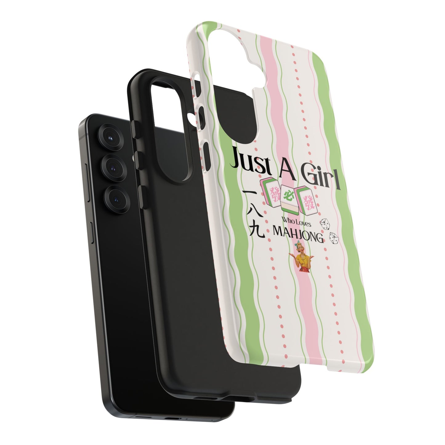 Just A Girl Who Loves Mahjong Phone Case | Mahjong Tiles Pattern - Splash of Color Co.