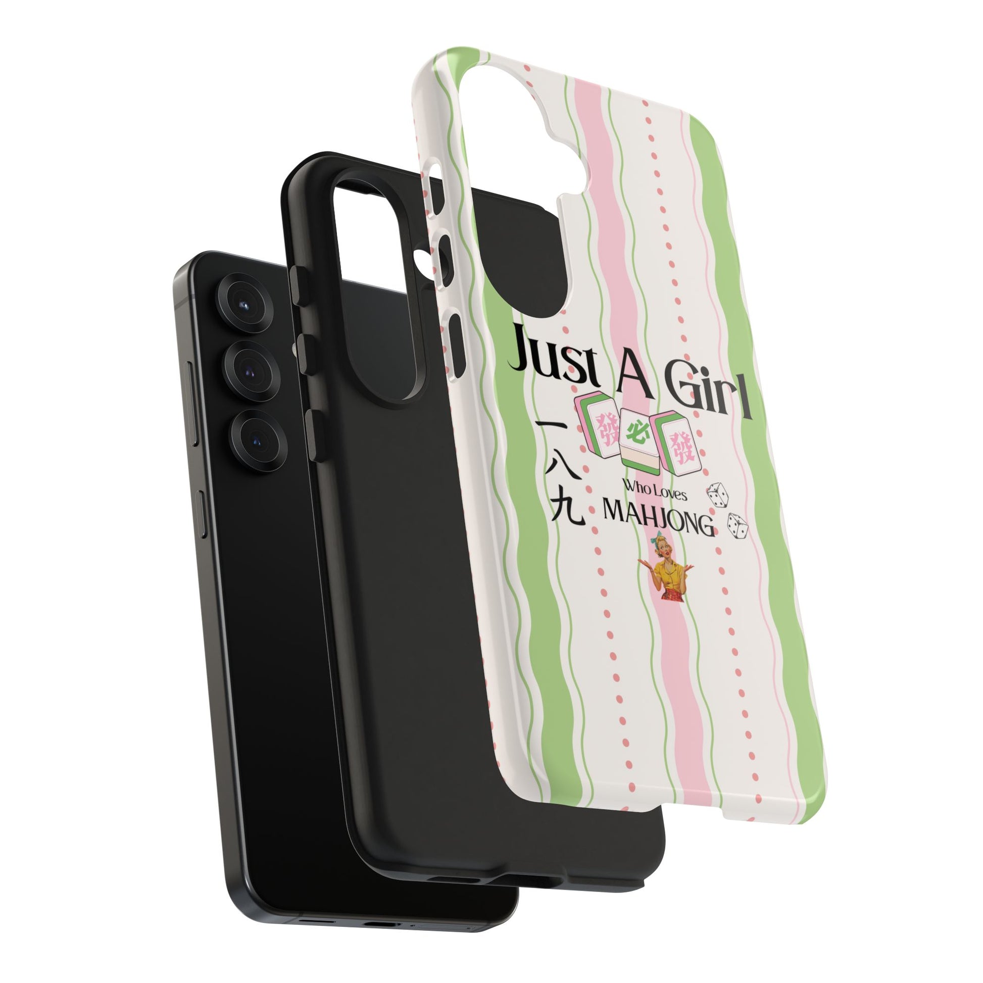 Just A Girl Who Loves Mahjong Phone Case | Mahjong Tiles Pattern - Splash of Color Co.