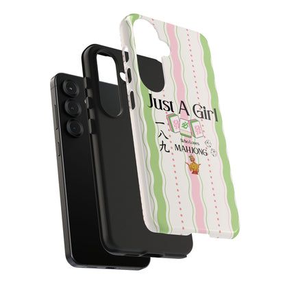 Just A Girl Who Loves Mahjong Phone Case | Mahjong Tiles Pattern - Splash of Color Co.