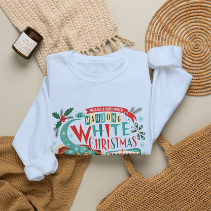 White Christmas Crewneck Vintage Holiday Mahjong Lover Sweatshirt