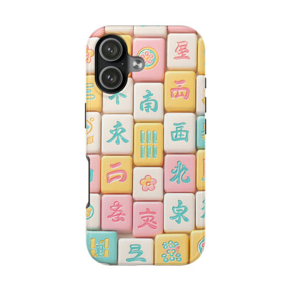 Pastel Mahjong Tile Phone Case | Cute Asian Game Pattern, Durable Protective Case - Splash of Color Co.