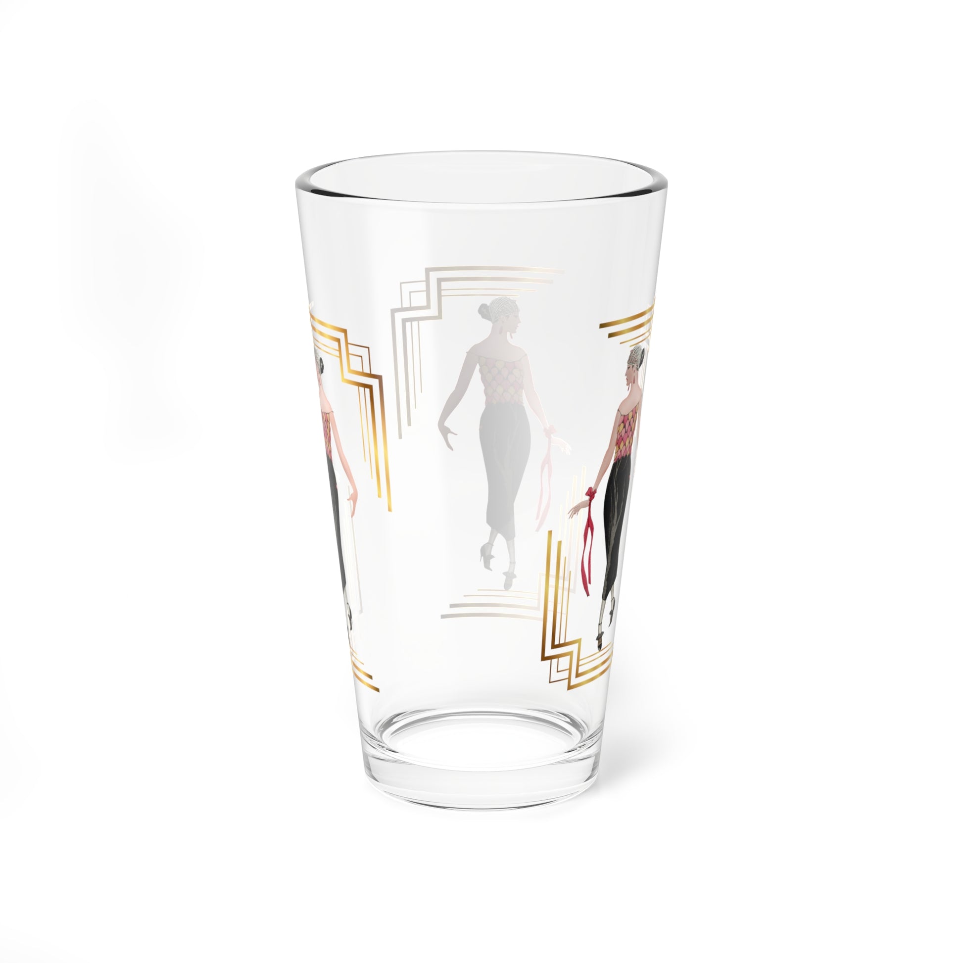 Art Deco Cocktail Mixing Glass — 16oz Vintage Flapper Design - Splash of Color Co.