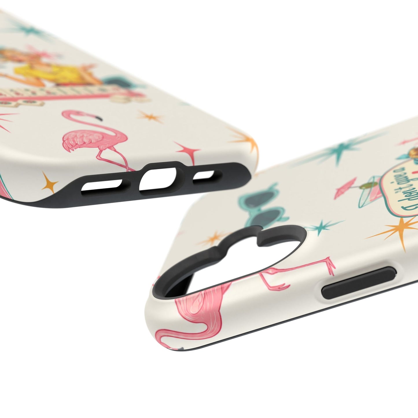Funny Mahjong Tropical Flamingo Phone Case — “I Don’t Give a Crak” Magnetic Impact-Resistant Case