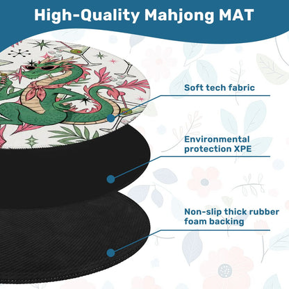 The Tipsy Dragon Round Mahjong Mat - Splash Of Mahj And Color Co.