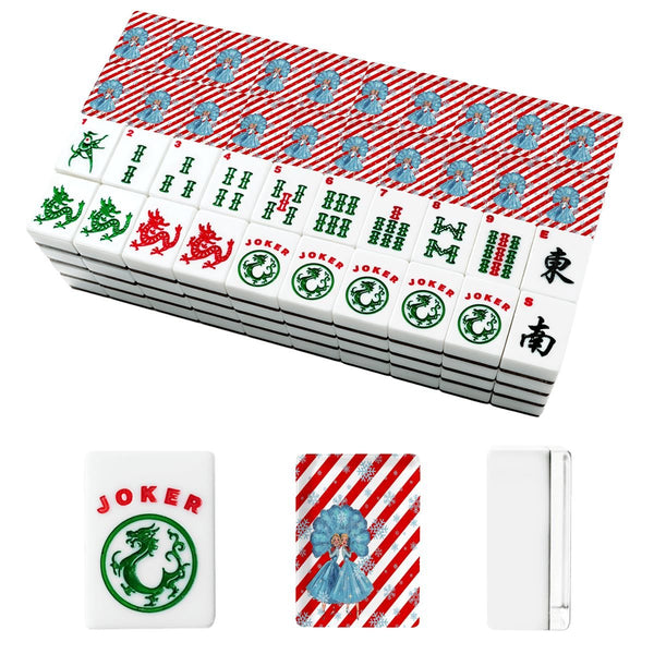 White Christmas Candy Cane Striped Sisters Sisters American Mahjong Tiles - Splash Of Mahj And Color Co.