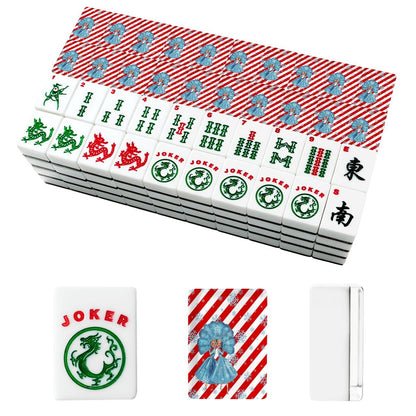 White Christmas Candy Cane Striped Sisters Sisters American Mahjong Tiles - Splash Of Mahj And Color Co.