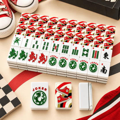 Kicking It Old School American Mahjong Tiles And Carry Case - Splash of Color Co.