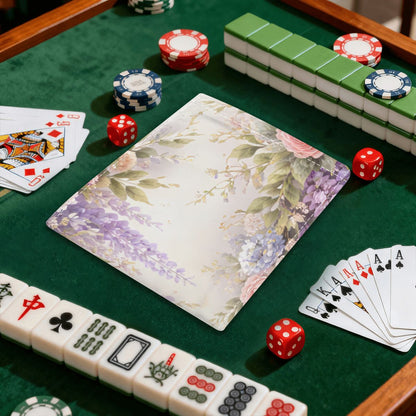 Romantic Regency Wisteria Garden Watercolor 4 Mahjong Card Holder with Line Finder - Splash of Color Co.