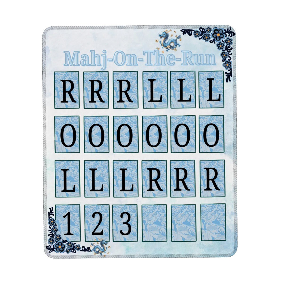 Mahj On The Run Dragon Tales Mini Mahjong Game Pad Stitched Edge (Vertical) - Splash of Color Co.