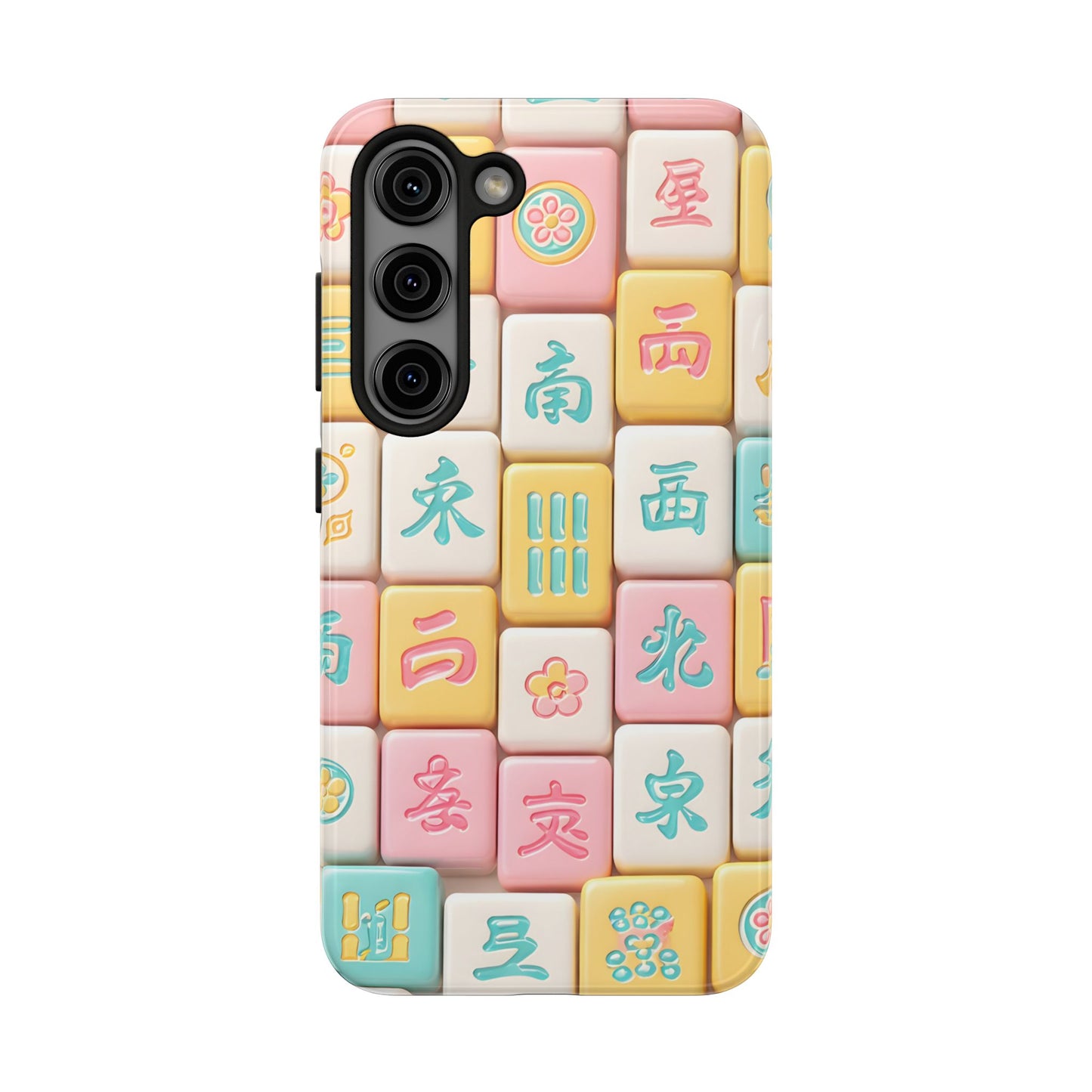 Pastel Mahjong Tile Phone Case | Cute Asian Game Pattern, Durable Protective Case - Splash of Color Co.