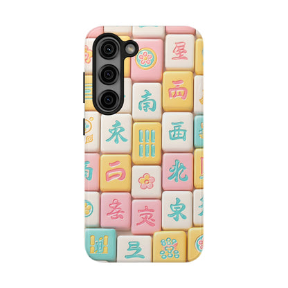 Pastel Mahjong Tile Phone Case | Cute Asian Game Pattern, Durable Protective Case - Splash of Color Co.