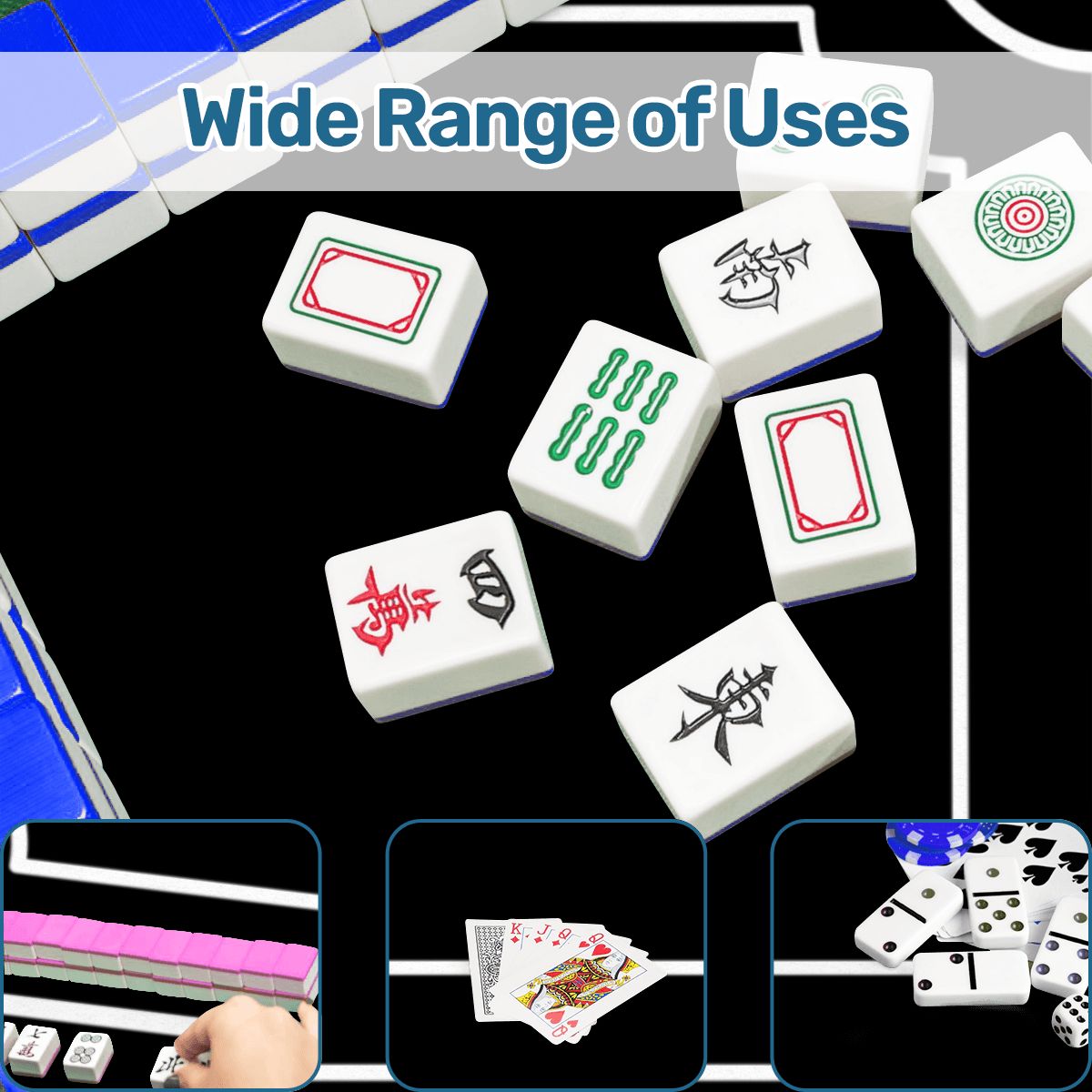 Plain And Simple Minimalist Black Mahjong Mat - Splash of Color Co.