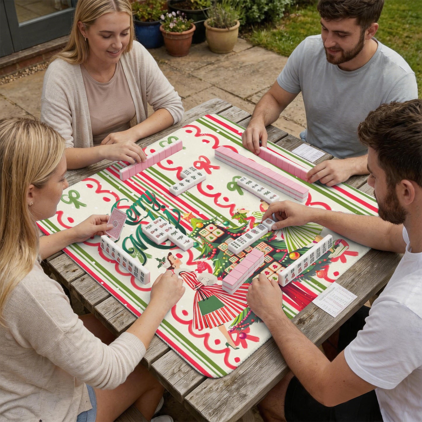 Merry Mahj Christmas Mahjong Mat 33x33