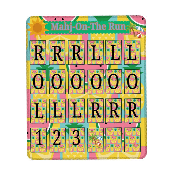 Mahj On The Run Solo Practice Mini Pad Mahjong Mat Stitched Edge (Vertical) - Splash of Color Co.