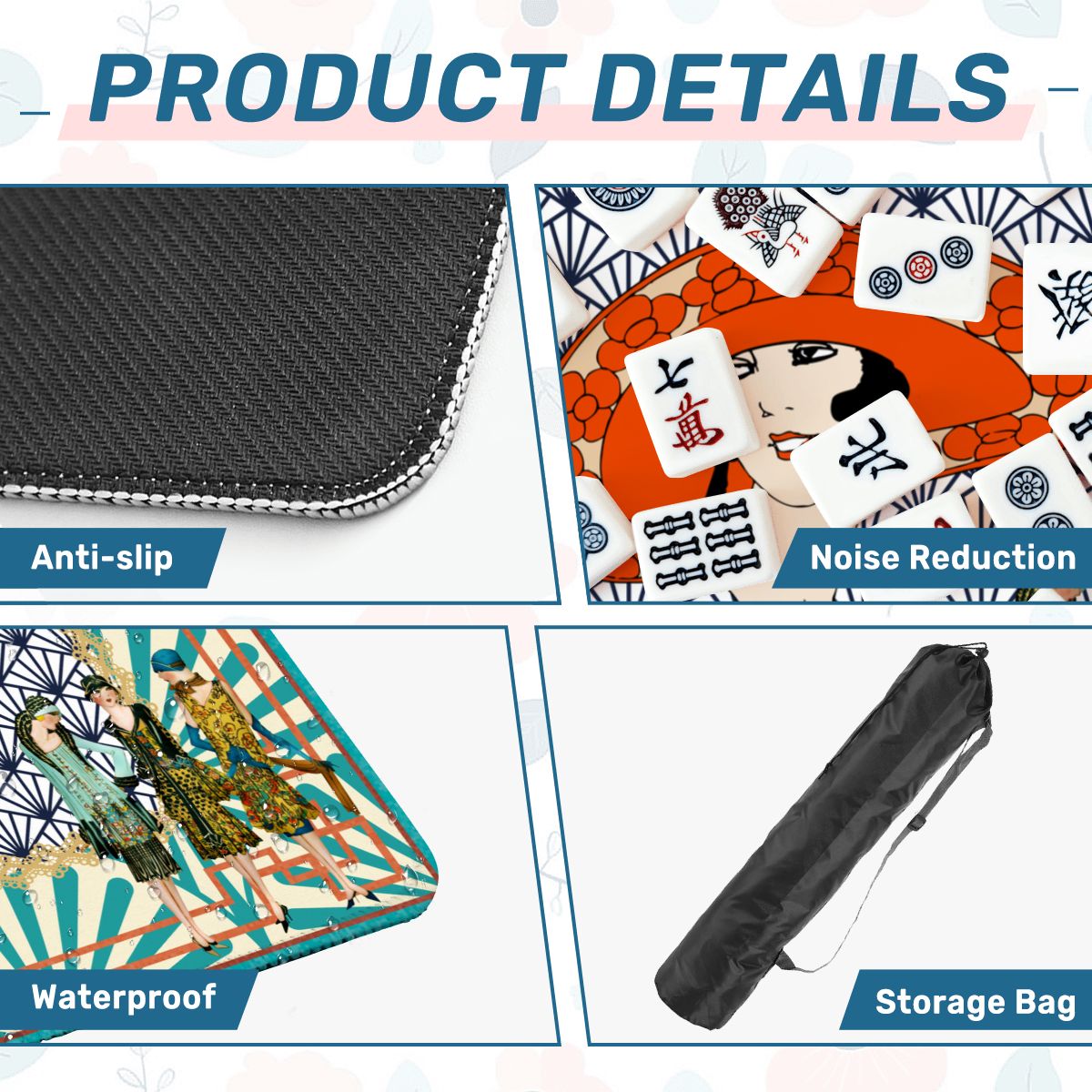 The Roaring 1920's Art Deco Mahjong Mat - Splash of Color Co.